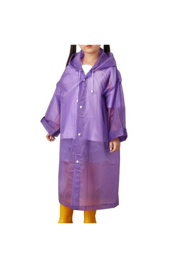 Raincoats for Kids, Reusable Rain Ponchos with Hood and Sleeves Waterproof Rain Coats for Boys and Girls