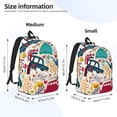 thumbnail image 2 of Disketp London Symbols print Canvas Backpack Lightweight Travel Daypack Student Rucksack Laptop Backpack-Small, 2 of 5