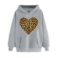 thumbnail image 2 of SOOMLON Valentines Day Hoodies Women Girl Friend Valentines Gift Plus Size Casual Long Sleeve Scoop Neck Sweatshirts Tops Cute Love Heart Print Pullovers Shirts Trendy Festival Clothes 2025 Gray M, 2 of 5