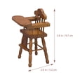thumbnail image 2 of KAKOWELY Silla alta de madera en miniatura, juguete educativo de madera, silla alta para juegos de rol para niños, 2 of 5