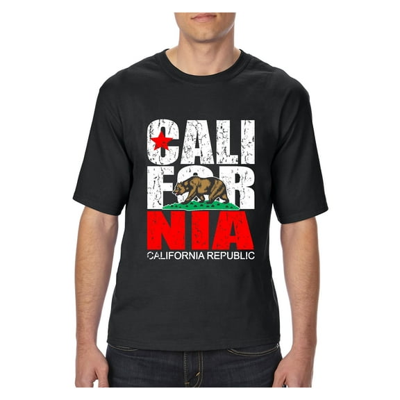MmF - Big Men's T-Shirt, up to Tall Size 3XLT - California Cali