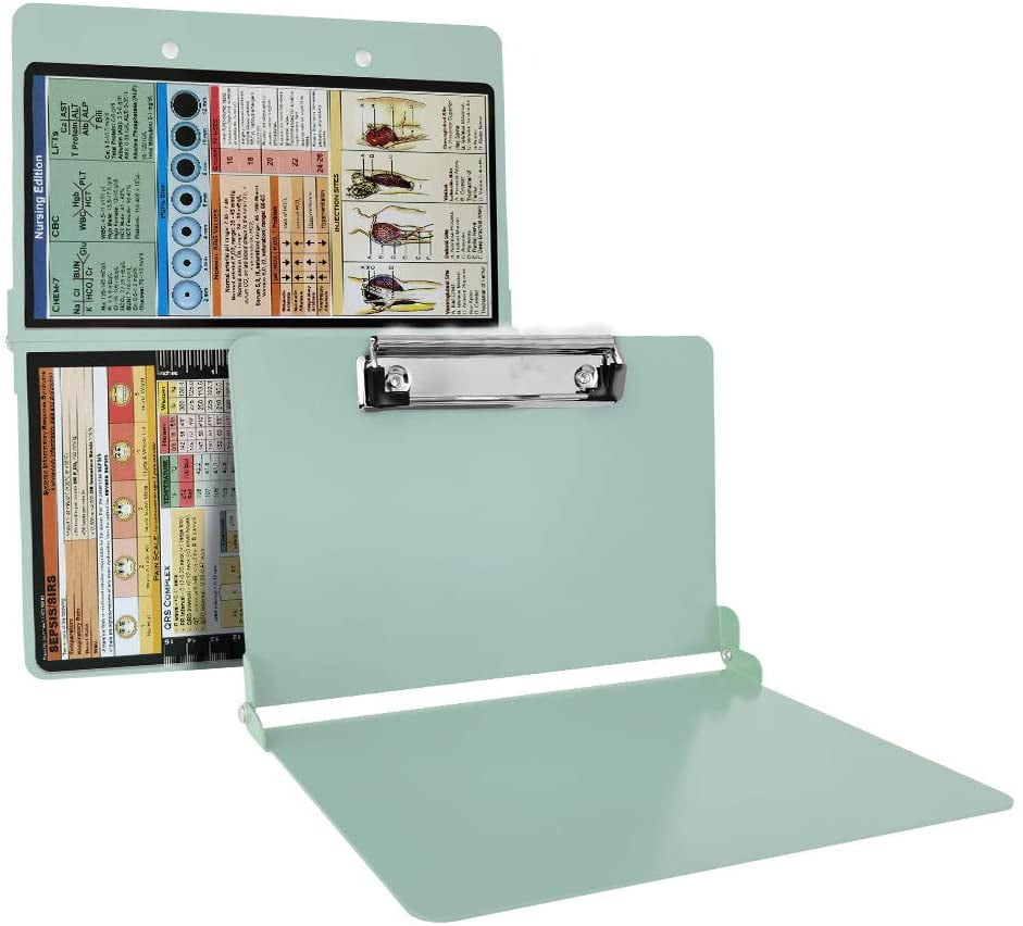 Nursing Clipboard Foldable, Metal Nurse Clipboard with Storage and