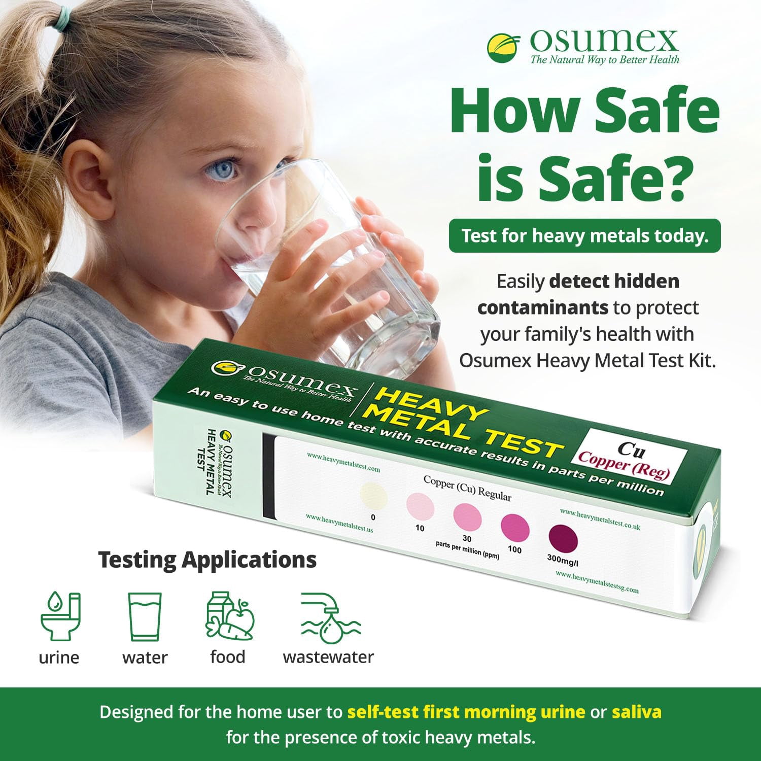 Heavy Metal Test Copper Test Kit Regular 1 Pack - at Home Water Testing Kits for Drinking Water, Heavy Metal Test Kit Water Tester, Copper Water Testing Kit for Water, Food, Urine, & Other Materials