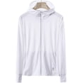 thumbnail image 2 of Kmbangi Female Solid Color Long Sleeve Hooded Tops Jacket with Zipper Pockets, 2 of 6