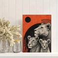 thumbnail image 2 of UXIEQU Lion Family Canvas Wall Art Print 15.75x11.81 Inches, 2 of 8