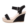 thumbnail image 5 of Samdudou Espadrille Wedge Sandals for Women Open Toe Ankle Strap with Buckle Suede Straps Jute Wrapped Summer Dressy Casual Everyday Footwear Ladies Travel Resort, 5 of 9