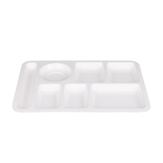 Plateaux de Restauration Rapide de Qualité Commerciale en Imitation Porcelaine Résistante à la Chaleur, Assiettes à Compartiments pour Cafétérias Scolaires et Institutionnelles