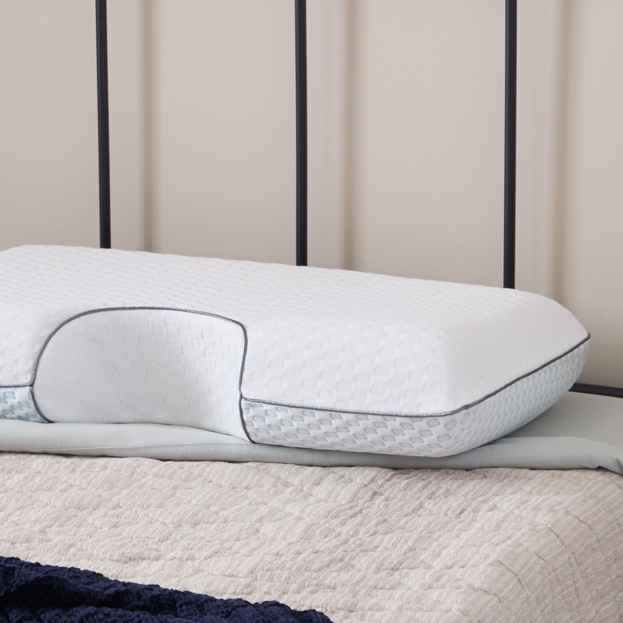 Lucid Shoulder Cutout Cooling Charcoal Gel Memory Foam Pillow, Queen