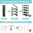 thumbnail image 4 of COOKCOK 4-Tier Storage Shelving Unit, Metal Shelf, Foldable Storage Shelf with Wheels, 27.9"x13.4"x49.72" Garage Shelf, Metal Storage Rack, Kitchen Shelf with 4 Hooks, No Assemble Require, 4 of 10