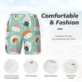thumbnail image 4 of Kdxio Kawaii Sushi Print Men'S Swim Trunks With Compression Liner 7 Inch Inseam Quick Dry Swim Shorts, 4 of 7