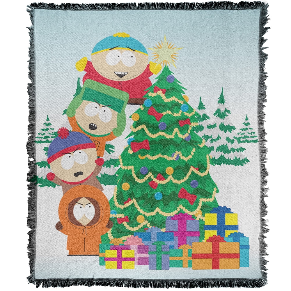 South Park Blanket, 50'x60' The Boys Decorating Tree Woven Tapestry