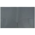 thumbnail image 2 of JAM Plastic 2 Pocket School POP Folders, Grey, 6/Pack, 2 of 5