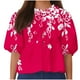 thumbnail image 1 of Camisetas de Manga Corta para las Mujeres Lanterna Manga Corbata Plisado Cuello Redondo, Casual Recortado Camiseta Top para Gimnasio Y Diario, 1 of 5