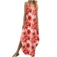 thumbnail image 2 of Ovzne Robes pour Femmes Robe d'Été Robes pour Femmes Sans Manches Col en V Robe Décontractée Robes Longues Robe pour Femmes Liquidation, 2 of 7
