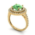 thumbnail image 2 of Halo Engagement Ring for Women - 2.6ct Simulated Green Diamond in 14K Yellow Gold Promise Ring, 2 of 6