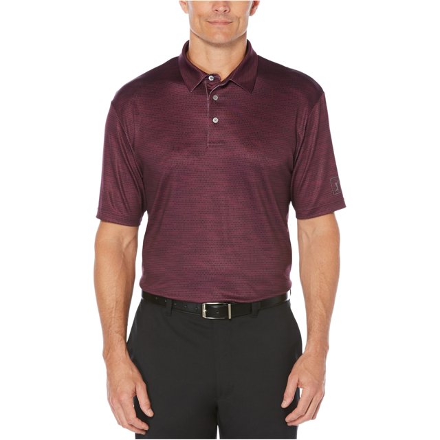 Polo de rugby estampado para hombre del PGA Tour, rojo, pequeño
