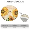 thumbnail image 6 of Sunflower Floral Pattern Round Fitted Tablecloth with Elastic Hem, Water-Resistant Polyester, Fits 44-52" Tables, 6 of 7