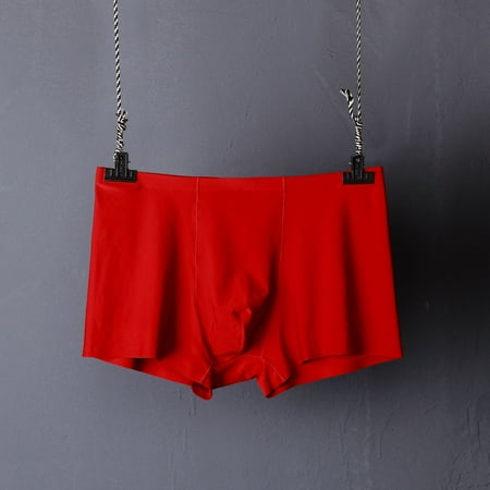 

Large size solid color men s loose seamless ice silk underwear