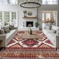 thumbnail image 5 of Red Orange Boho Washable Rug 5x7 Area Rugs for Living Room, Geometric Tribal Southwestern Large Bedroom Rug Soft Non-Slip Low Pile Floor Carpet for Dining Room Kitchen Office Laundry Nursery, 5 of 9