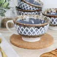 thumbnail image 5 of Meritage Otis 6 Piece 27 Ounce Stoneware Soup Bowl with Handle Set in Gray, 5 of 5