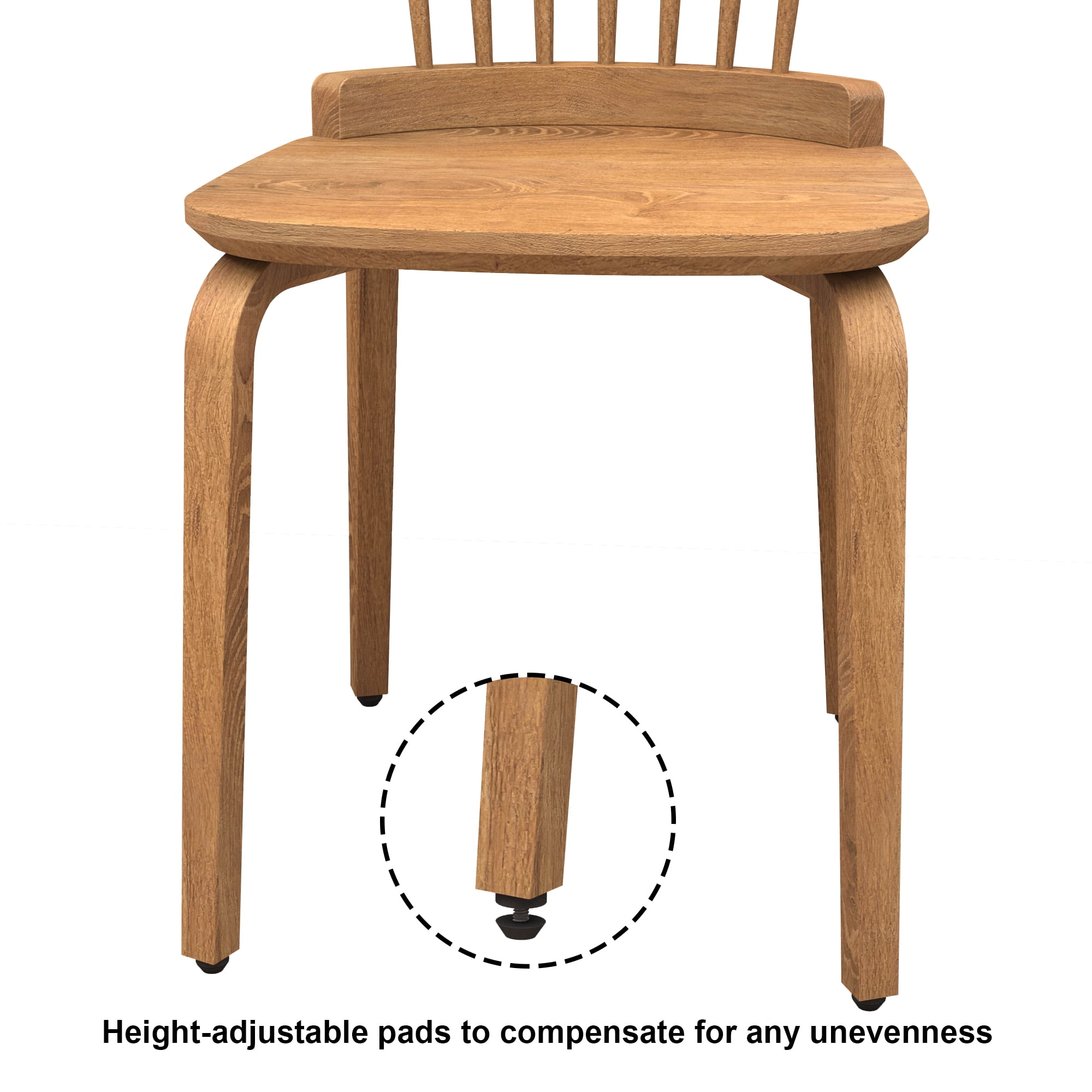 Resenkos Solid Wood Slat Back Dining Chairs Set of 2, Country Farmhouse Windsor Chair, Walnut