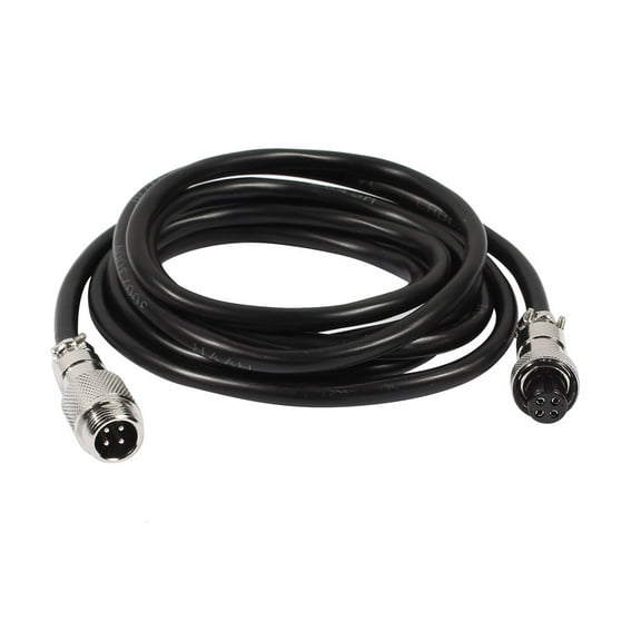 Unique Bargains GX12 4 Pin Male/Female Head Aviation Socket Cable Connector Electrical 6.6Ft