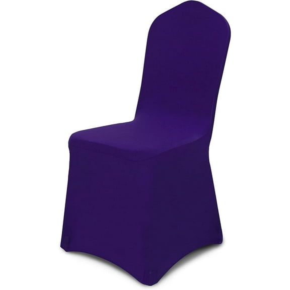 RENR 20 PCS Dark Purple Chair Covers for Party - Washable Removable Universal Stretch Spandex Dining Room Chair Slipcovers Protectors for Wedding Banquet Celebration Holiday Indoor/Outdoor Uses