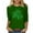 Green, variant on Besolor Women's St. Patrick's Day T-Shirt Shamrock Round Neck 3/4 Sleeve Tops Casual Plus Size Graphic Blouse Tees