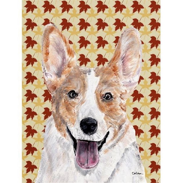 Carolines Treasures SC9672GF Cardigan Corgi Fall Leaves Flag Garden Size