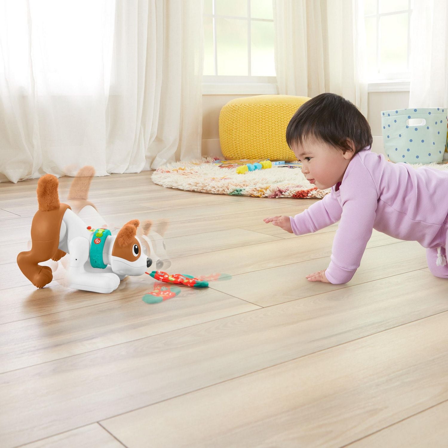 Fisher-Price 123 Crawl With Me Puppy Electronic Musical Learning Toy for Infants - English Version