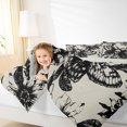 thumbnail image 4 of Manfei Moth Butterfly Bedding Comforter Set for Kid, Gothic Skull Skeleton Twin Comforter Sets, Vintage Flower Floral Reversible Bedding Set, Lightweight Room Decor, 2-Piece, 4 of 8
