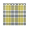 thumbnail image 4 of Plaid with Yellow and Grey Blackout Curtains Window Grommet Insulated Curtain Bedroom Living Room 54"x55" 2 Panels, 4 of 5