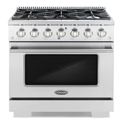 Cosmo 4 Piece Kitchen Appliance Package with 36 Freestanding Gas Range 36 Under Cabinet Range Hood 24 Built-in Integrated Dishwasher & French Door Refrigerator Kitchen Appliance Bundles
