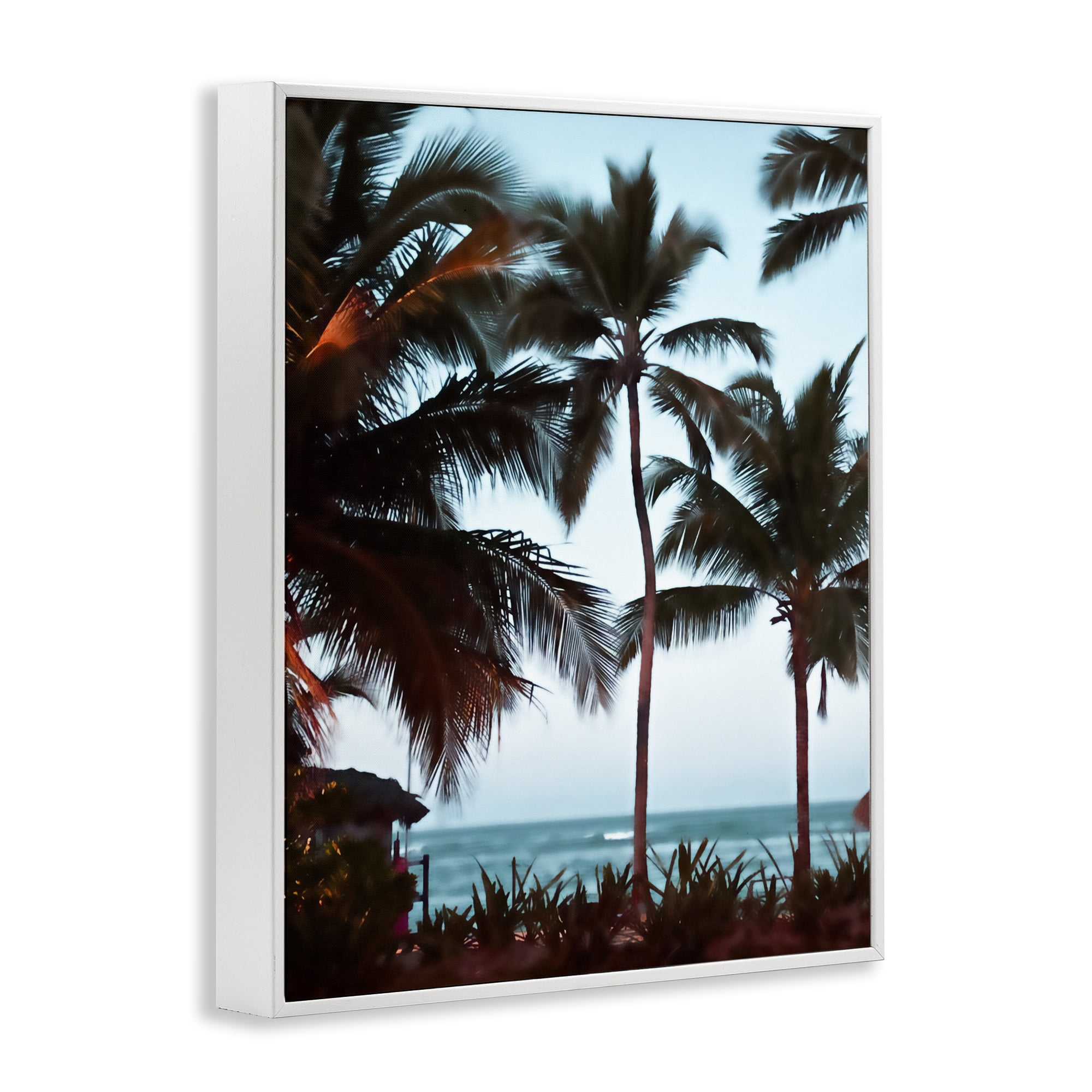 Stupell Industries Shady Palms Beachfront White Framed Giclee Art, design by Noah Bay