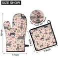 thumbnail image 6 of Schnauzer Dog and Flower Floral Kitchen Oven Mitt and Pot Holder Sets 4 Pcs for Baking, Cooking and Grilling, Heat Resistant Up To 392 °F, 6 of 7