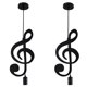 thumbnail image 1 of 2 luces colgantes, lámpara de techo de hierro con forma de nota musical, lámpara colgante para loft, bar, estudio, trastero (C), 1 of 7