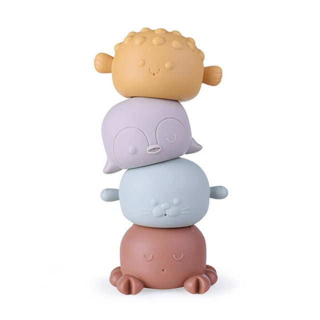 Juguetes de apilamiento suaves para bebé,Juguetes de baño Juguetes de baño de apilamiento suave Squirt Juguetes de baño de agua Acabado de lujo