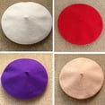 thumbnail image 3 of CDAR Women Classic Wool Felt Warm French Beret Hat Beanie Pure Color Sweet Mini Cap, 3 of 8