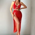 thumbnail image 2 of Yangnuo Womens Sexy Cutout High-Slit Lingerie Dress Women's Sleeveless Solid Color Metallic Ring Suspender Dress Lingerie, 2 of 5