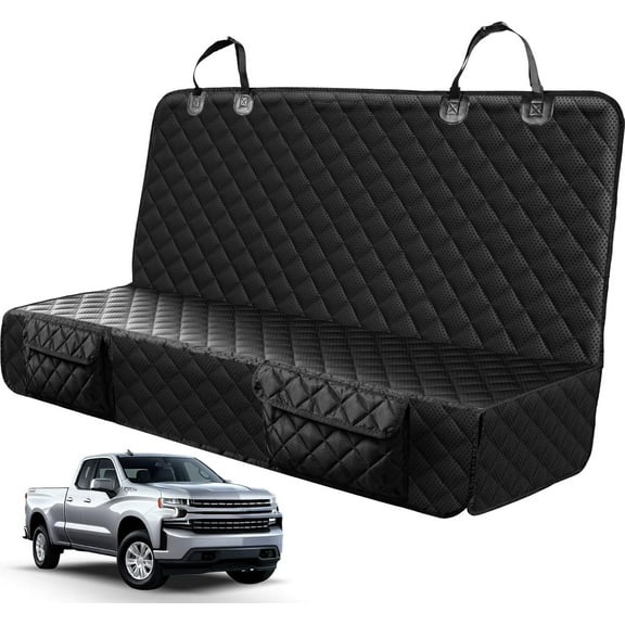 MY Dog Car Seat Covers for Ford f150/Ram1500/Nissan Frontier/Toyota Tacoma/GMC Canyon/Silverado, Waterproof Pet Back Seat Cover for Trucks, Scratchproof Nonslip Durable Rear Seat Cover for Do