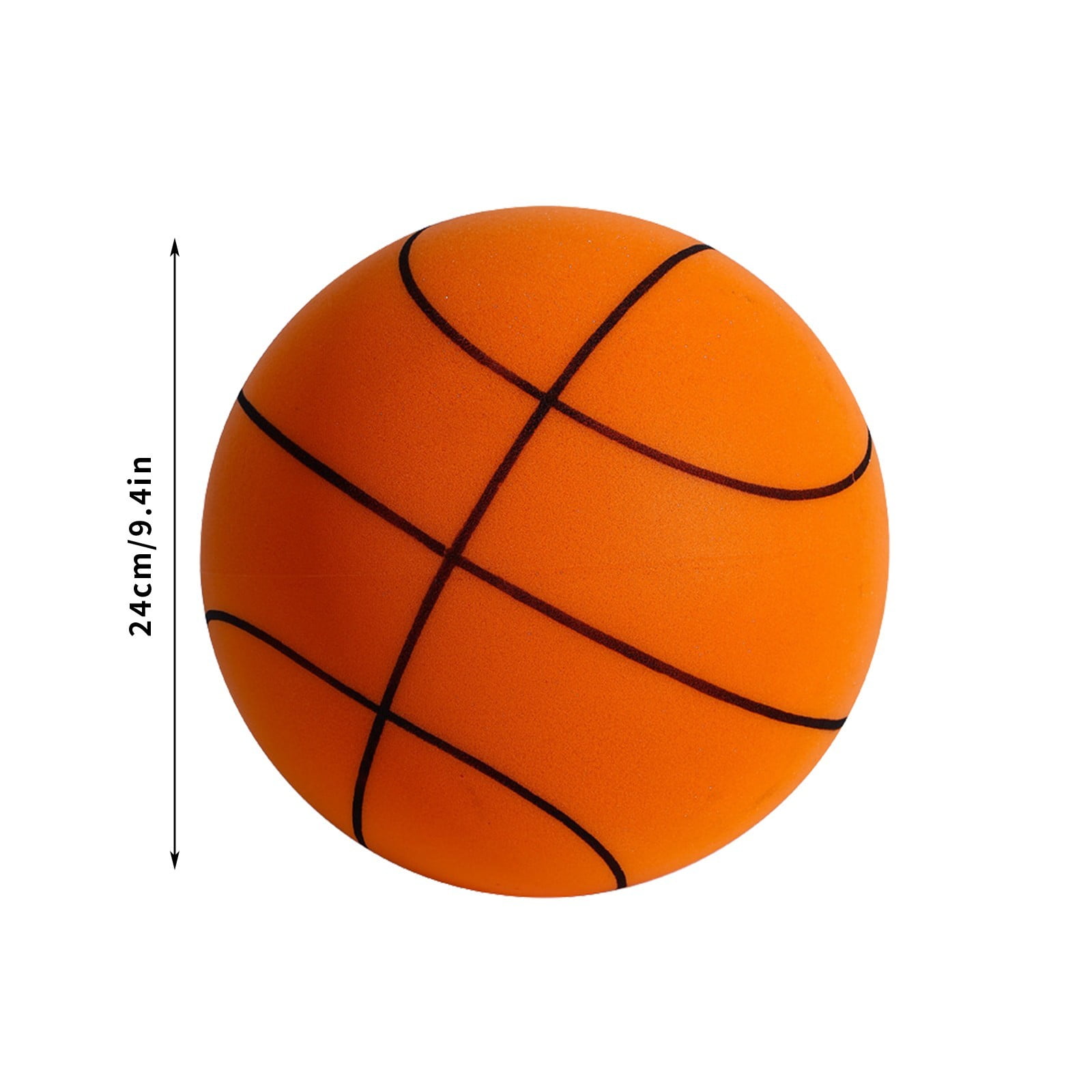 9Inch Flocked Silent Basketball, Professional Grade PU Material for Quiet Indoor Practice and Skill Development