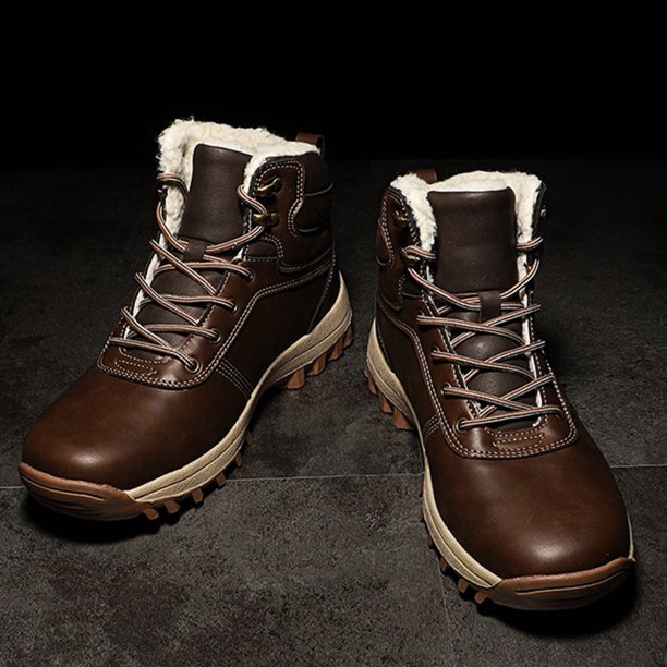 Botas Cuero PU Cómodas Hombre Cálido Invierno para Viajes al Aire Libre (43) Marrón Oscuro Marrón DQrwqpou Tenis De Mujer Tenis De Hombre