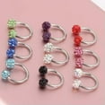 thumbnail image 6 of HOOUN Circular Barbell Horseshoe Bar Ring CBR Steel Nose Ear Septum CRYSTAL Balls-white, 6 of 9
