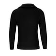 thumbnail image 5 of Donemore Men Solid-Color Knitted Elastic Sweater Zipper Long Sleeve High-neck Lapel Turtleneck Sweater, 5 of 6