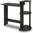 thumbnail image 2 of Furinno Engineered Wood Compact Computer Desk with Shelves in Espresso/Black, 2 of 8