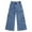 Light Blue-2727, variant on KIDSCOOL SPACE 7-Pocket Girls Wide-leg Stretch Denim Pants, 5-14T Ribbed Elastic Waist with D-ring Cargo Jeans,Black,13-14 Years