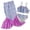 Z4-Purple, variant on YUEHUA Girls 3 Piece Swimsuit Bathing Suits Bikini with Cover Up Skirt with Tail Cover Ups Skirt for 8-9 Years