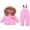 Pink, variant on Kids Ski Suit Set - Puffer Ski Jacket and Snow Bib Pants, 2 Piece Outdoor Winter Snowsuit (Black, 18-24 Months)