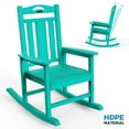 thumbnail image 4 of Ciokea Outdoor Rocking Chair HDPE Oversize Porch Rocker Chair All-Weather for Patio Garden Backyard Lake Blue, 4 of 8