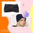 thumbnail image 4 of Sonducket Diademas de ganchillo cálidas, cómodas, anchas, a prueba de viento, calentador de orejas, diademas, regalos del Día de San Valentín Accesorio para el cabello Negro, 4 of 6